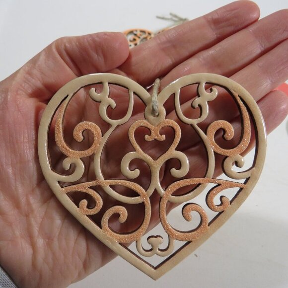 Peach (4) Wood Laser Cut Hearts and a double heart - Picture 6 of 10